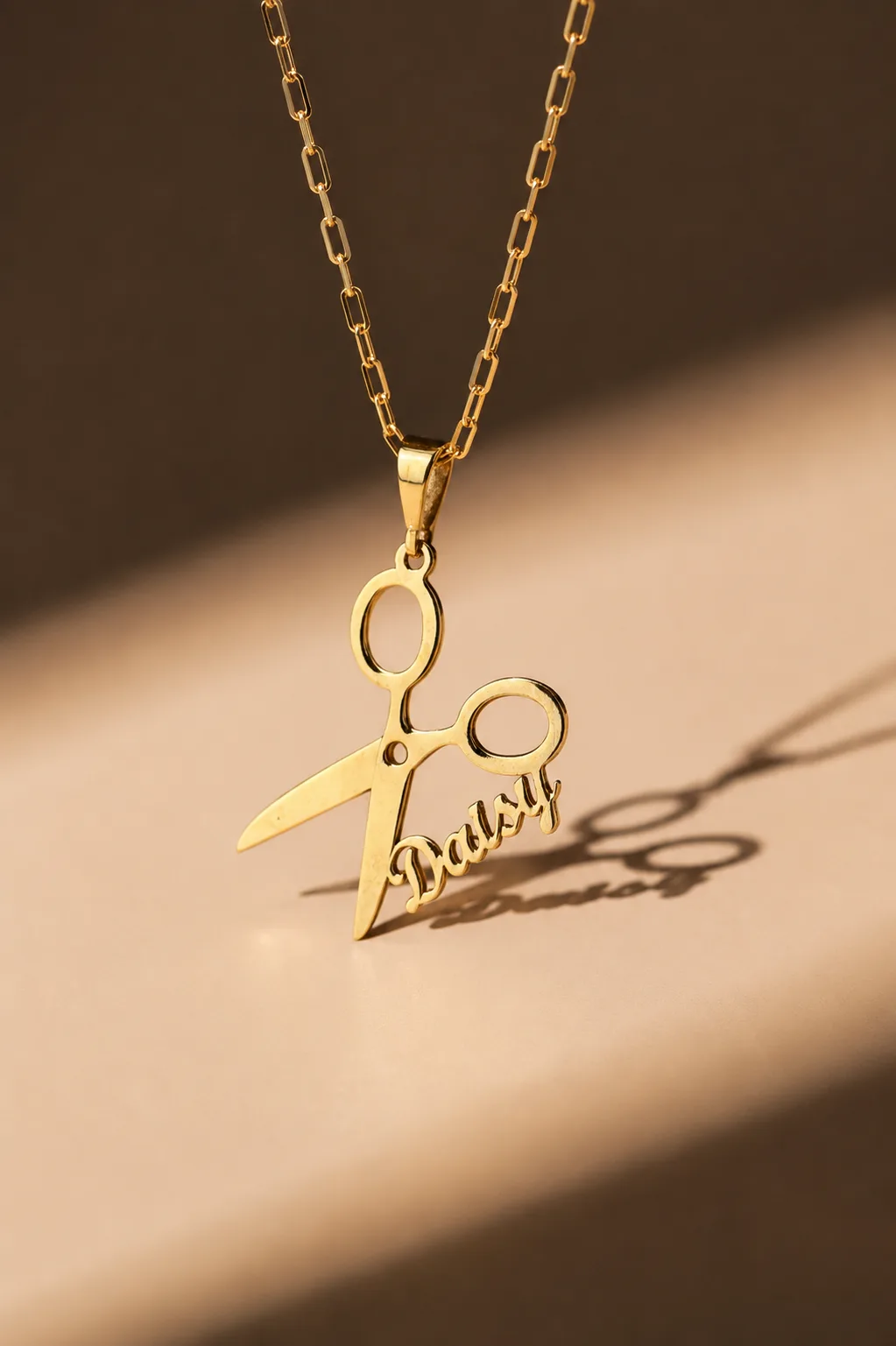 Signature stylist scissors necklace - 925 silver, plated with 18k gold